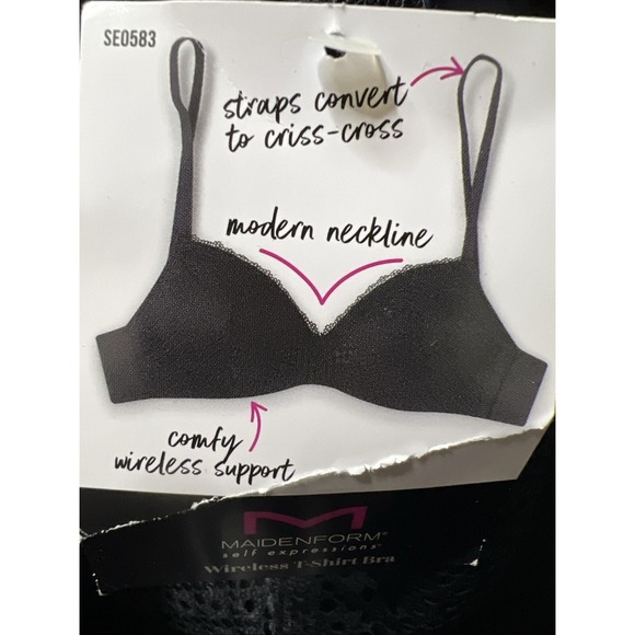 Maidenform Self Expressions SE0583 Convertible Wireless Bra Womens 38D Black - Picture 4 of 4